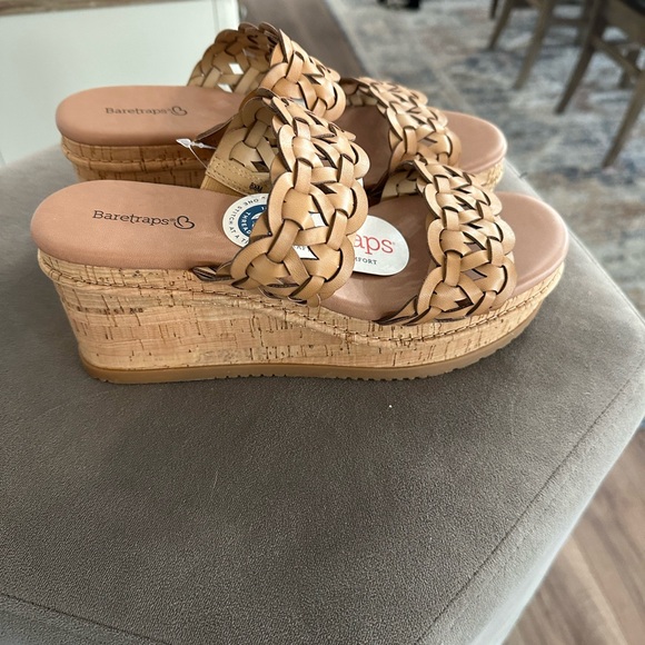 Bare Traps Tan Woven Wedge Sandals -8.5 - Picture 2 of 7